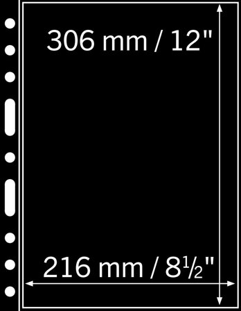 Leuchtturm GRANDE 1S lommer til dokumenter op til A4 - 5 stk. - Sorte
