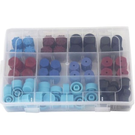 Bil AC R134A 77 st AC A/C System Ventil Kärna Dammlock Set Lufttätning