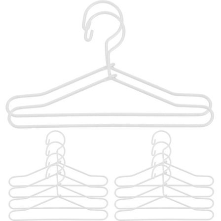 10-pack metall miniklädhängare mini hem kläder stöd docka klädhängare (6,5X3,5cm, vit)