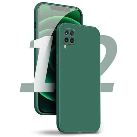 Samsung Galaxy A12 Skal - Mikrofiber Silikon Mörkgrön