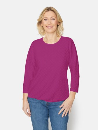 BRANDTEX - 3/4 Ærmet T-shirt - Fuchsia