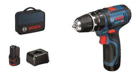 Bosch GSB 12V-15 Slagboremaskin med batteri og lader, Maskiner