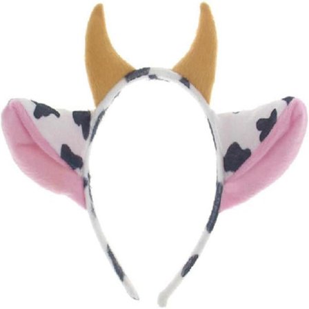 Diadem med dyreører, kuører og horn, fest, cosplay, hårsløyfe, maskerade hodeplagg