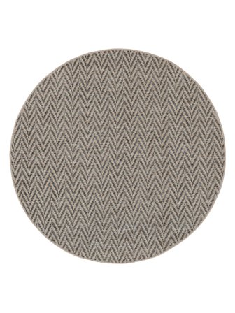 Washable Indoor/Outdoor Rug Amalfi Dark Grey/Beige Round Oeko-Tex
