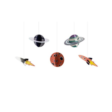 5 Paperivalaisinta avaruusseikkailulla 17 x 10 - 19 x 7 cm