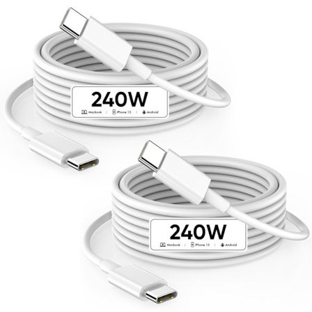 USB C till USB C, 240W USB C-kabel, 2 m C till C-kabel Snabbladdning för Macbook Pro/Macbook Air, iPad Pro 12,9-tum, iPhone 15/Pro Max/Pro/Plus, Samsu