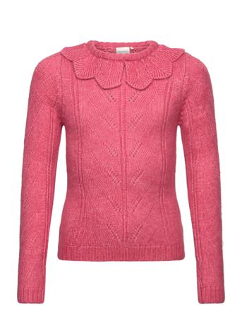 Pullover Ls Knit Tops Knitwear Pullovers Pink Minymo