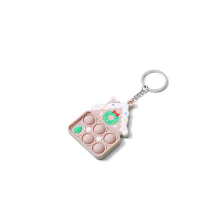Mub- Tilpasset mønster Mini Rainbow Push Bubble Dekompresjon Tegneserie Jul Silikon Nøkkelring NO.7
