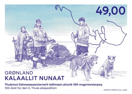Grønland - 100 året for 5.Thule-ekspedition - Postfrisk frimærke
