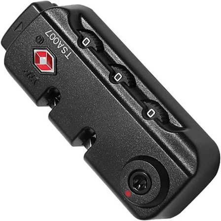 Reiselås for kofferter, TSA007-lås for kofferter med glidelås, fast lås, 3-sifret bagasjelås