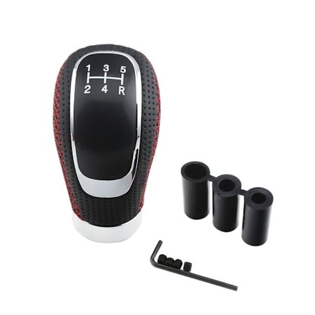 Bil Gear Skift Knop Gear Skifter Knop SORT-RØD LINJE SORT-RØD