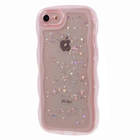 JTW-serien Cover til iPhone 7/8/SE (2020)/SE (2022) Glitterstjerner Bølget Kant TPU-beskyttelse Multicolor Style D{TL}