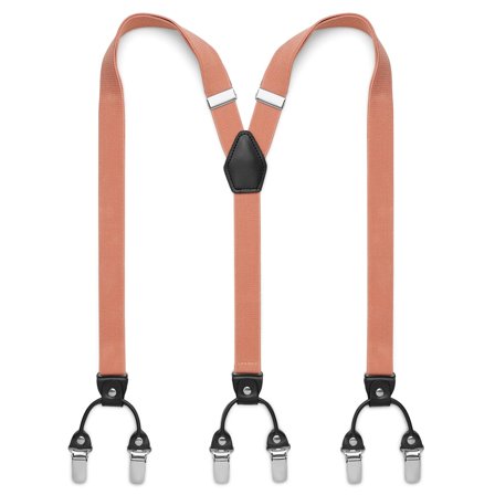 Wąskie koralowe szelki na klipsy dla mężczyzn - Szelki na klipsy