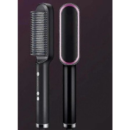 Plattång Borste Matt Svart Hårutslätningsborste & Järn