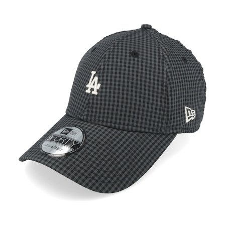 New Era - MLB Preto adjustable Boné - Los Angeles Dodgers Seersucker 9FORTY Black/White Adjustable @ Hatstore