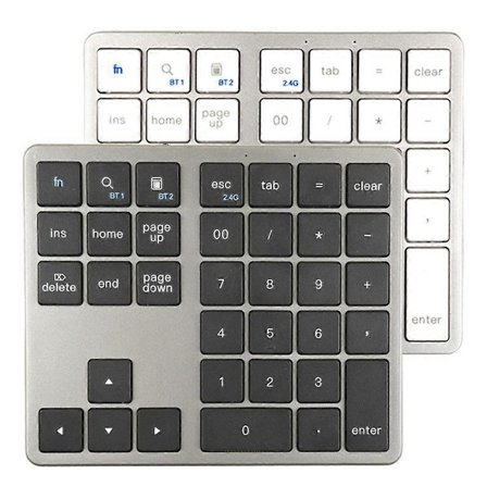 2.4G Bluetooth Numerisk Tastatur Ultratynd Trådløs Numpad USB Genopladelig Numerisk Tastatur til IOS Android Window Sort