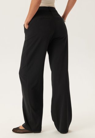 BUBBLEROOM Straight High Waist Suit Trousers Black 46L