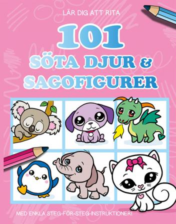 Lär dig att rita 101 söta djur & sagofigurer - Bok - Häfte