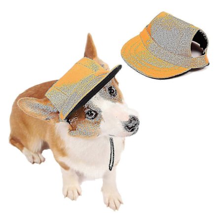 Hundehat, Kattehat, Kæledyrs Baseball Kasket/Hunde Sportshat/Visir Kasket Med Ørehuller Og Hagestrop Til Hunde Og Katte Appelsiner