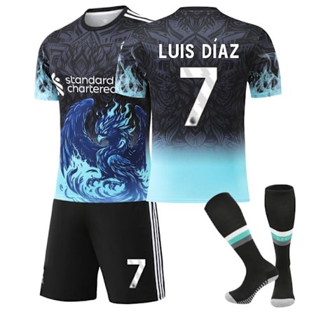 2025-2026 Liverpool Special Anniversary Edition Blå Fodboldtrøje med Strømper