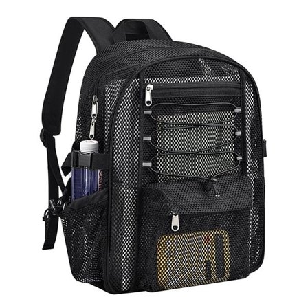 Stor Ryggsäck i meshtyg - Svart