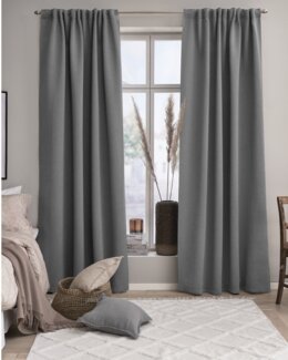Ensfarget mørkleggingsgardin med multibånd Sove 2-pk Grå