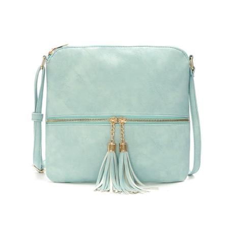 Konvolutt Wristlet Clutch Crossbody Bag med Kjede Rem Dobbel Dusj Frontlomme Glidelås