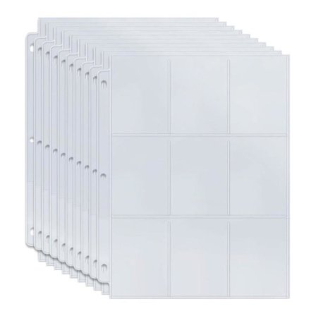 10-pak - Plastlommer til samlekort - Kortlommer 9-rum Gennemsigtig-FQ-