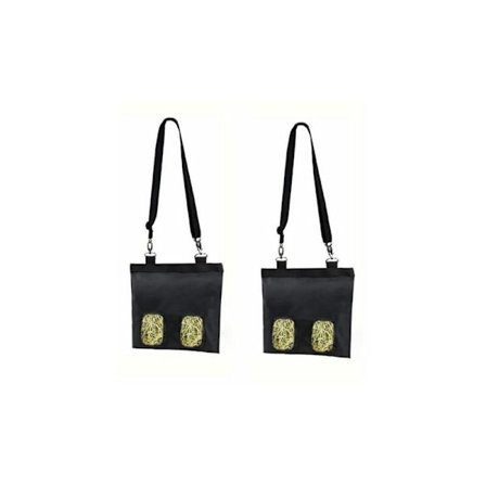 2 st Guinea Pig Höpåse Kanin Foderväska Smådjur Hömatare Väska Hängande Foderväska för Kanin Hamstrar Chinchilla (Svart)-