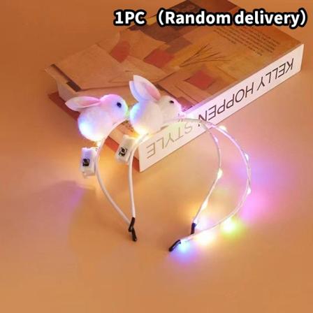 Ny lysande hårbåge LED-ljus fairy flash huvudbonad fest d White