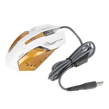 KINGANGJIA G500 800-2400DPI kablet mus USB E-sports Gaming belyst mus (hvid)