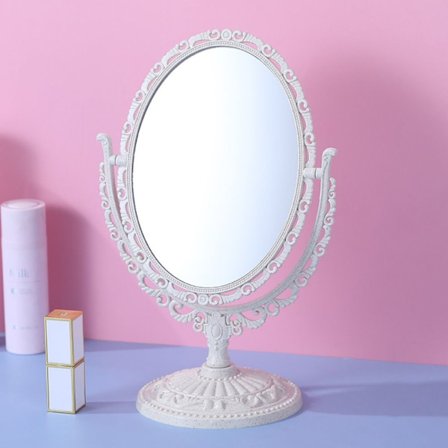 Desktop Makeup Mirror Nordisk Stil Spejl BEIGE OVAL OVAL