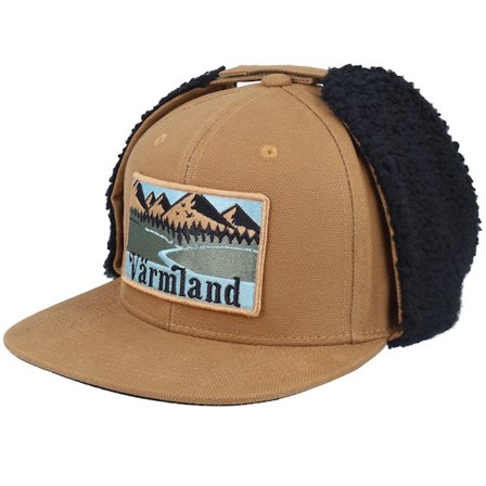 Wild Spirit - Brown earflap Czapka Z Daszkiem - Värmland Canvas Flatbrim Caramel/Black Earflap @ Hatstore