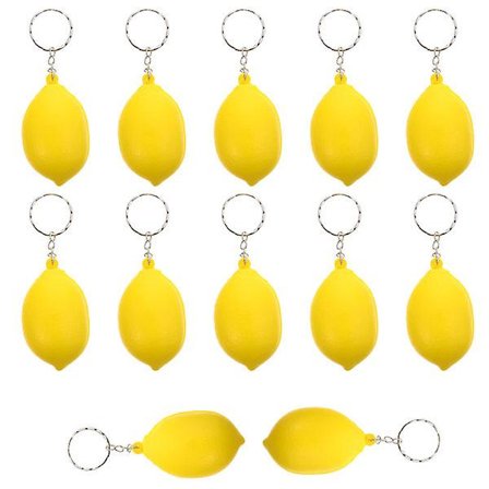 12 stk. frugt nøgleringe håndtaske pung nøglering vedhæng citron nøgleringe gave