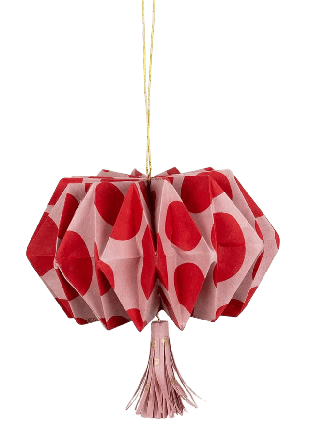 A World of Craft ORIGAMI Julhänge, rosa Dekoration 9x5 cm