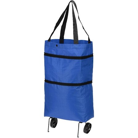 Handlekurv - Sammenleggbar handlekurv med hjul - sammenleggbar trillebag med hjul - Handlevogn - gjenbrukbar multifunksjonell handle- og reiseveske -