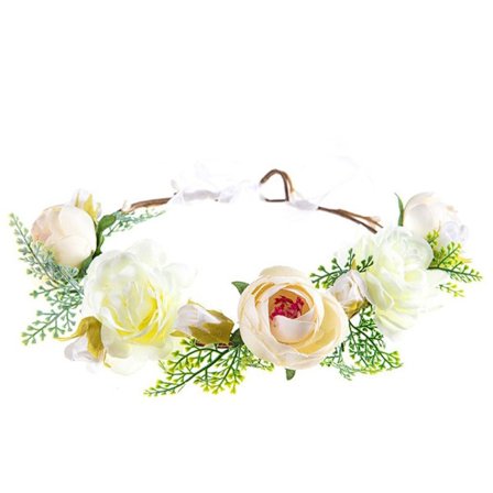 Flower Pannband Bohemian Flowers WHITE WHITE