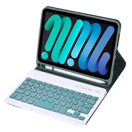 C06B Kompatibel for iPad mini 6 (2021) Anti-ripe Beskyttelsesetui med Bluetooth-tastatur Støtsikkert Stativ Læretui med Pe