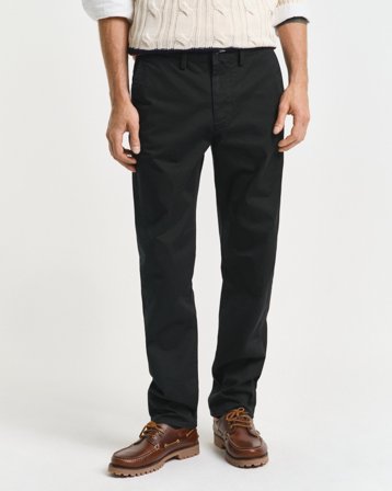 GANT Herren Regular Fit Twill Chinohose (36/32) Schwarz Grau
