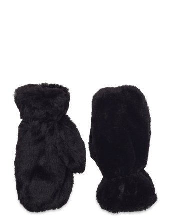 Lindex Mittens Fake Fur - Black - 4-6