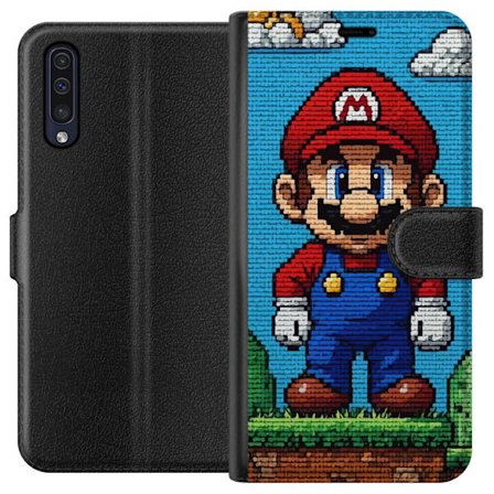 Kompatibel Tegnebogsetui til Samsung Samsung Galaxy A50 Super Mario plakat Nintendo retro spil karakter 8bit pixel kunst klassisk spil helt mural desi