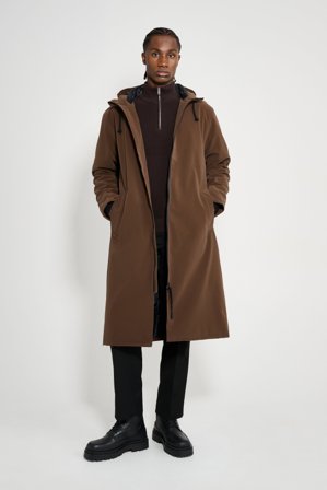 Stockholm Long Matte Winter Coat Dark Brown