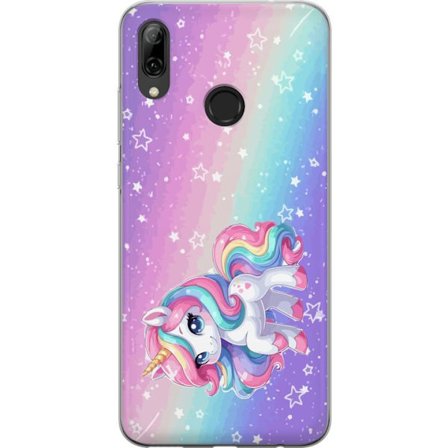 Yhteensopiva Puhelinkuori Huawei P smart 2019 Stitch polaroid-kehyksissä sinisillä pastellisävyillä ja suloisilla ilmeillä kollaaseissa sydämillä