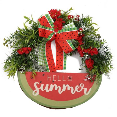 Hello Summer Vattenmelon Krans Konstgjord Frukt Hängande Girlang Ornament