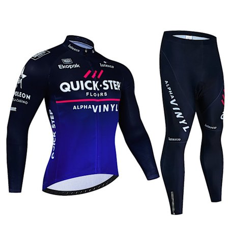 Quick Step Winter Thermal Fleece Py r ilypaitasarjat Maillot Ropa Ciclismo Pid l mpim n MTB Bike Wear Py r ilyvaatteet Set Silver Asian Size -L