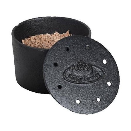 Rökning BBQ - Utvalda spån - L 15 x H 8 cm - Gjutjärn, bokträ