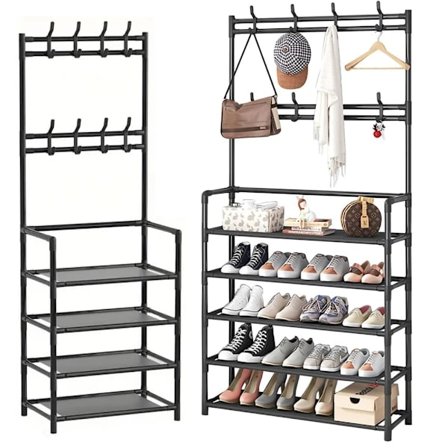 5-vånings metall klädhängare skor handväskor loft garderob[CO]