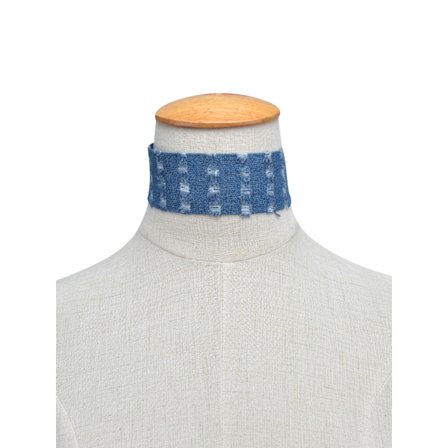 Modeprydnad Trendigt Enkelt Nytt Element Halsband Raw Edge Denim Bomullshalsband Kvinna C1116