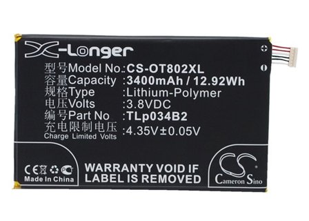 Batteri till SmartPhone, Mobil för Alcatel One Touch Hero, Hero N3, OT-8020D m.fl.