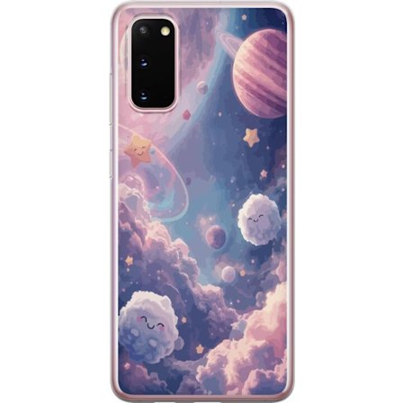 Kompatibelt Mobildeksel til Samsung Galaxy S20 Drømmende romhimmel med planeter, skyer og smilende stjerner